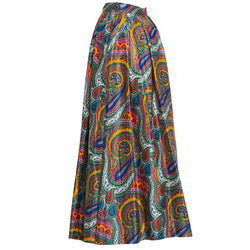 1970s Yves Saint Laurent High Waist Cotton Paisley Peasant Maxi Skirt