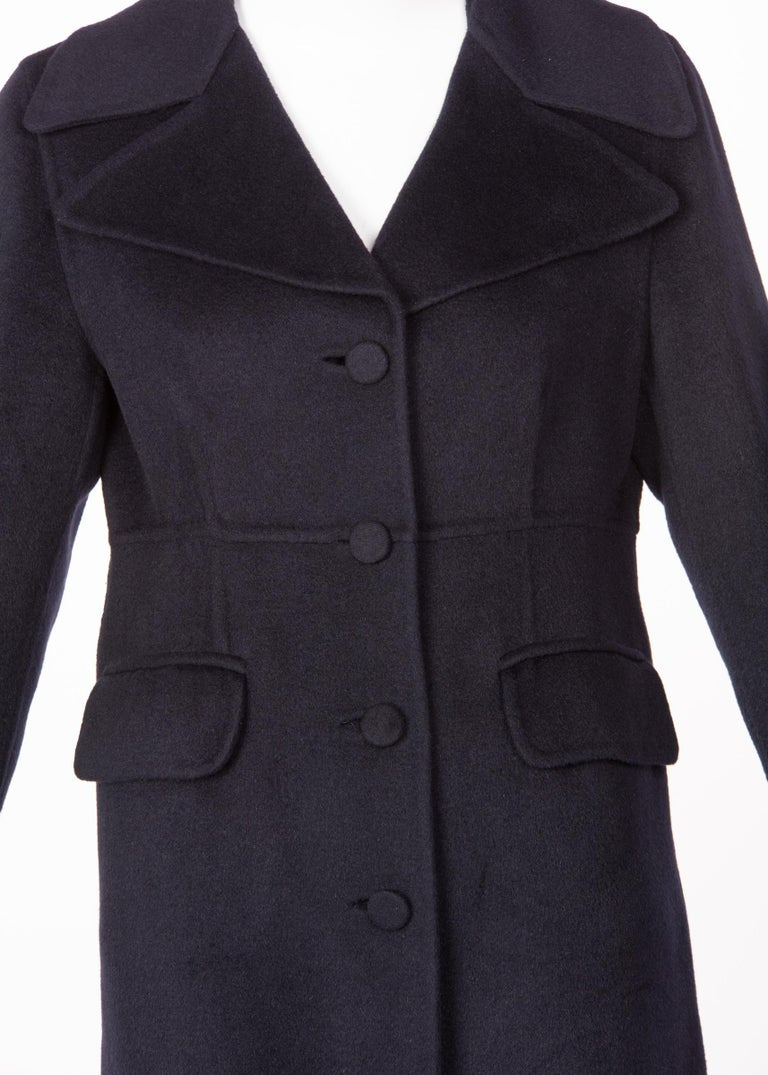 Marni Midnight Blue Wool Cashmere Angora Coat