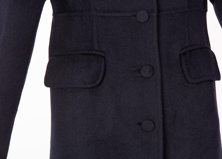 Marni Midnight Blue Wool Cashmere Angora Coat