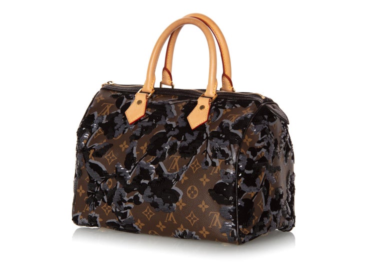 Black Monogram Limited Edition Fleur De Jais Speedy 30 Gold