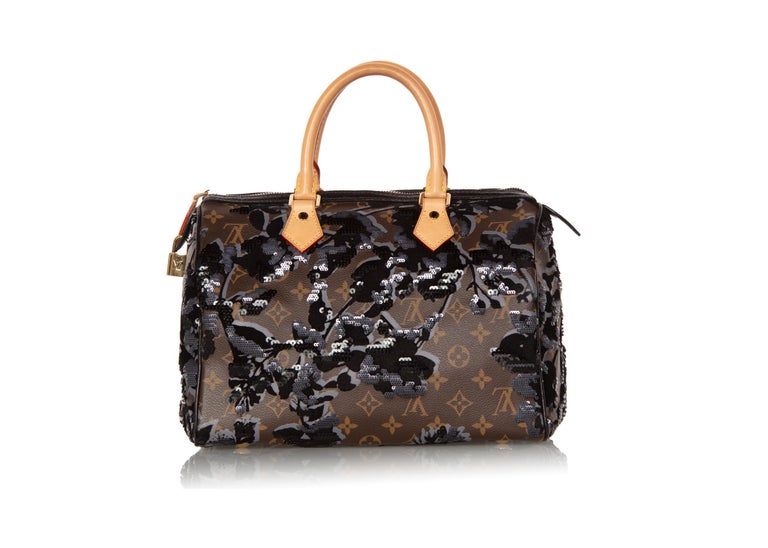 Louis Vuitton Limited Edition Fleur de Jais Monogram Speedy 30 Bag