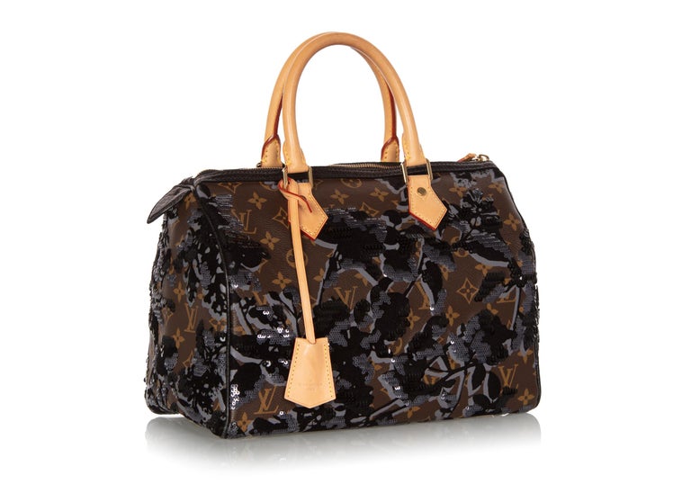 Louis Vuitton Limited Edition Fleur de Jais Monogram Speedy 30 Bag