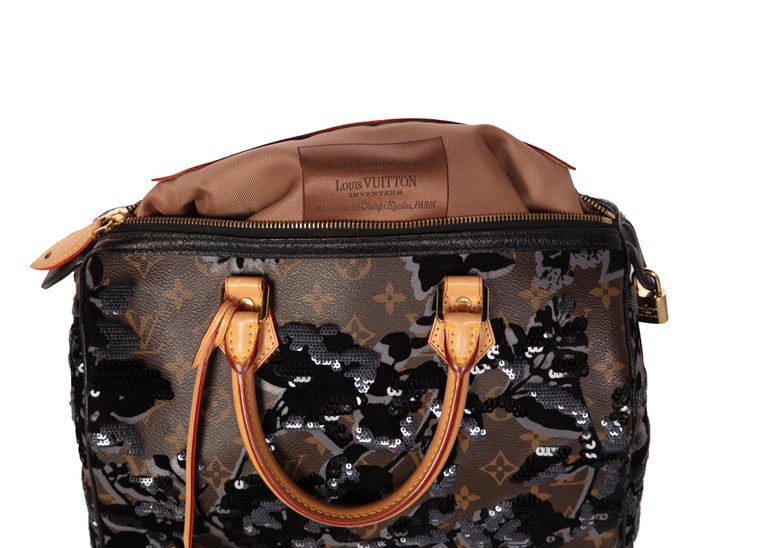 Louis Vuitton Limited Edition Fleur de Jais Monogram Speedy 30 Bag
