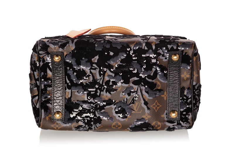 Louis Vuitton Limited Edition Fleur de Jais Monogram Speedy 30 Bag