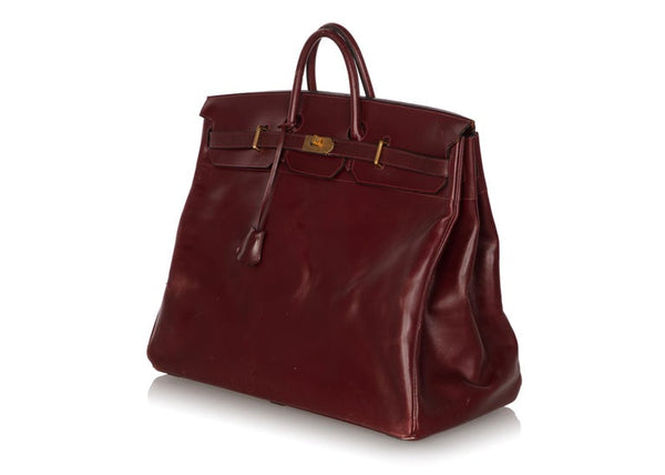 Hermès Bonwit Teller Vintage Burgundy Travel Birkin Bag, 1970s