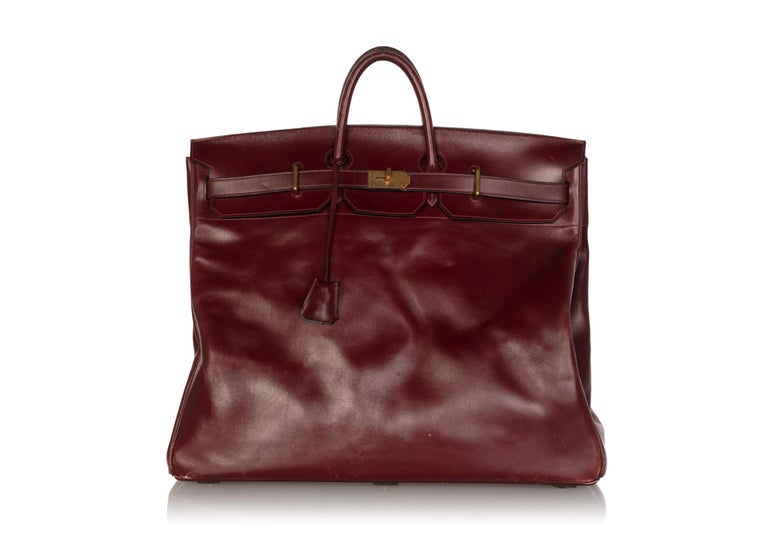 Hermès Bonwit Teller Vintage Burgundy Travel Birkin Bag, 1970s