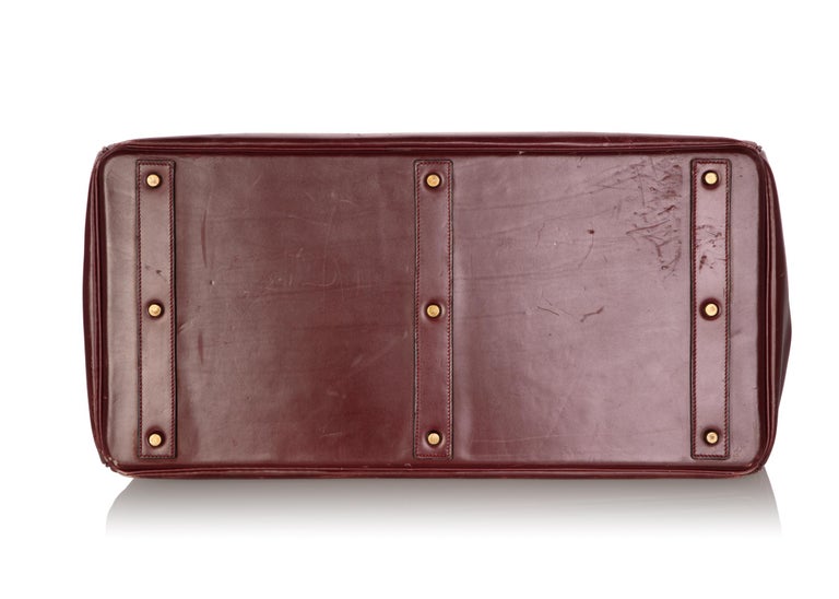 Hermès Bonwit Teller Vintage Burgundy Travel Birkin Bag, 1970s