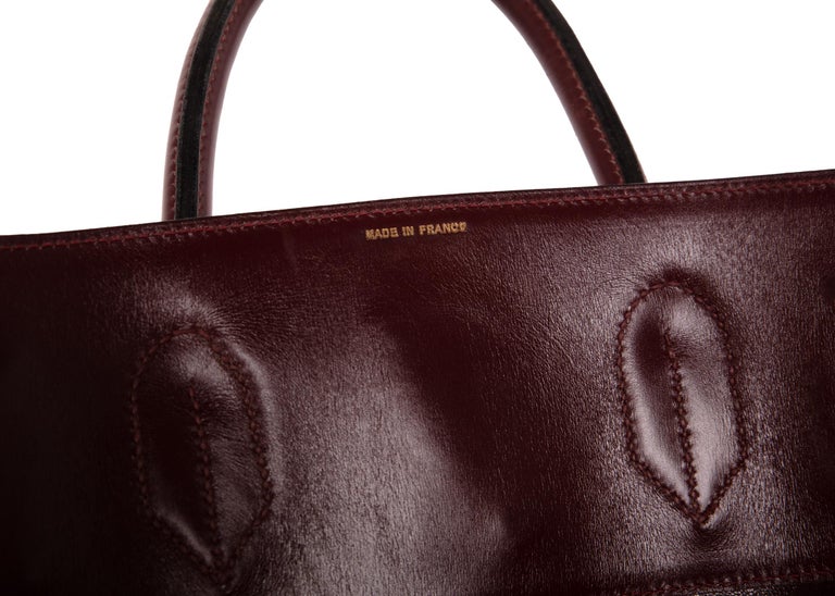 Hermès Bonwit Teller Vintage Burgundy Travel Birkin Bag, 1970s