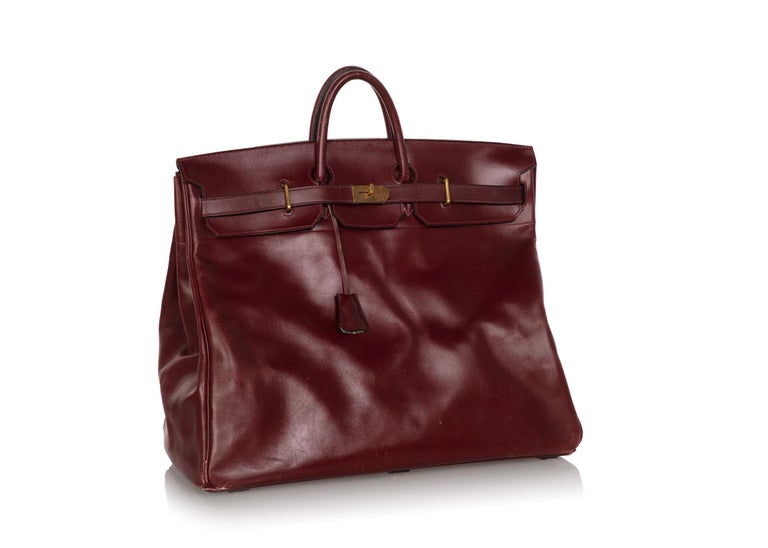 Hermès Bonwit Teller Vintage Burgundy Travel Birkin Bag, 1970s