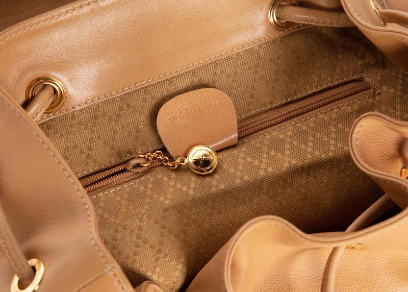 Gucci Vintage Leather and Bamboo Handle Backpack