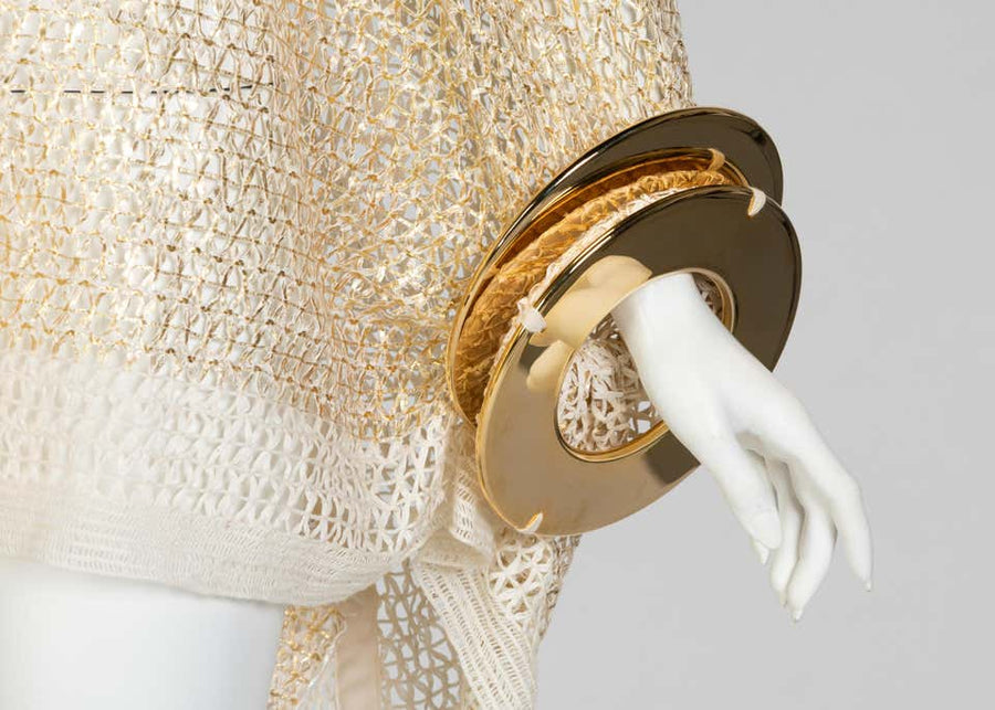 Junya Watanabe Comme des Garcons Open Knit Gold Bracelet Top