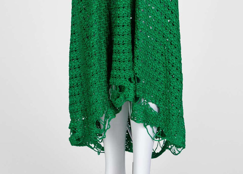Balenciaga Emerald Green Crochet Dress, 2017 Basha Gold Balenciaga Emerald Green Crochet Dress, 2017 Basha Gold