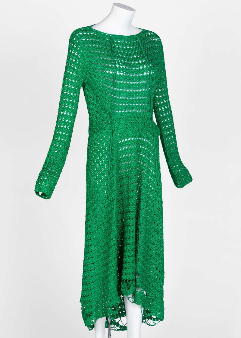 Balenciaga Emerald Green Crochet Dress, 2017 Basha Gold Balenciaga Emerald Green Crochet Dress, 2017 Basha Gold