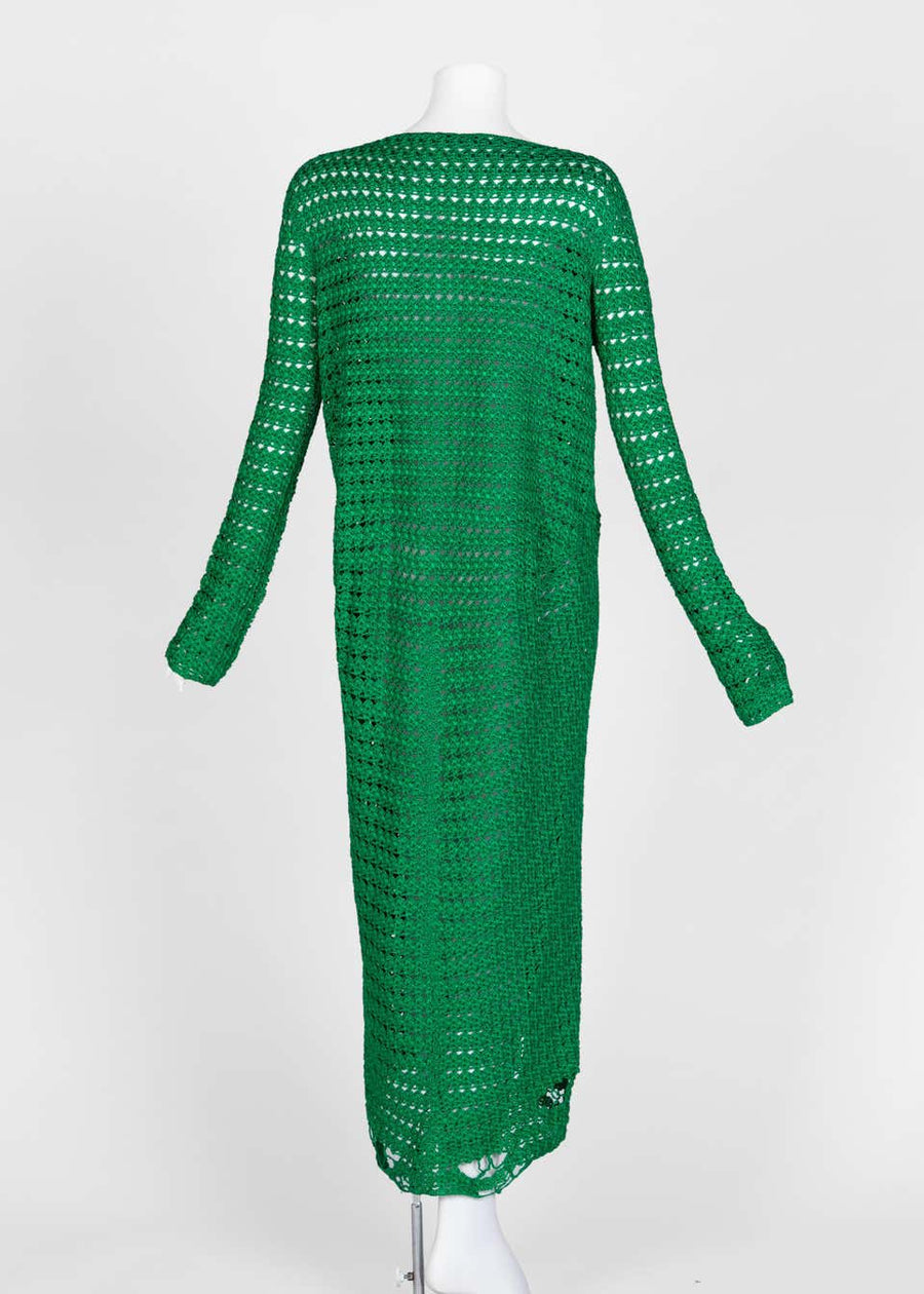 Balenciaga Emerald Green Crochet Dress, 2017 Basha Gold Balenciaga Emerald Green Crochet Dress, 2017 Basha Gold