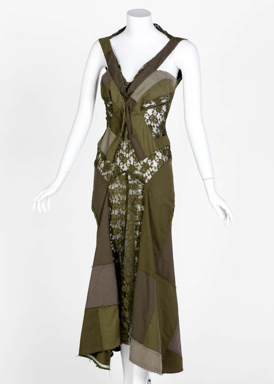 Junya Watanabe Comme des Garçons Green Sleeveless Lace Patch