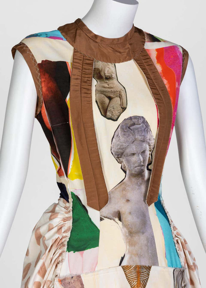 Marni Sculptural cotton Canvas Venus Print Dress Runway, 2019