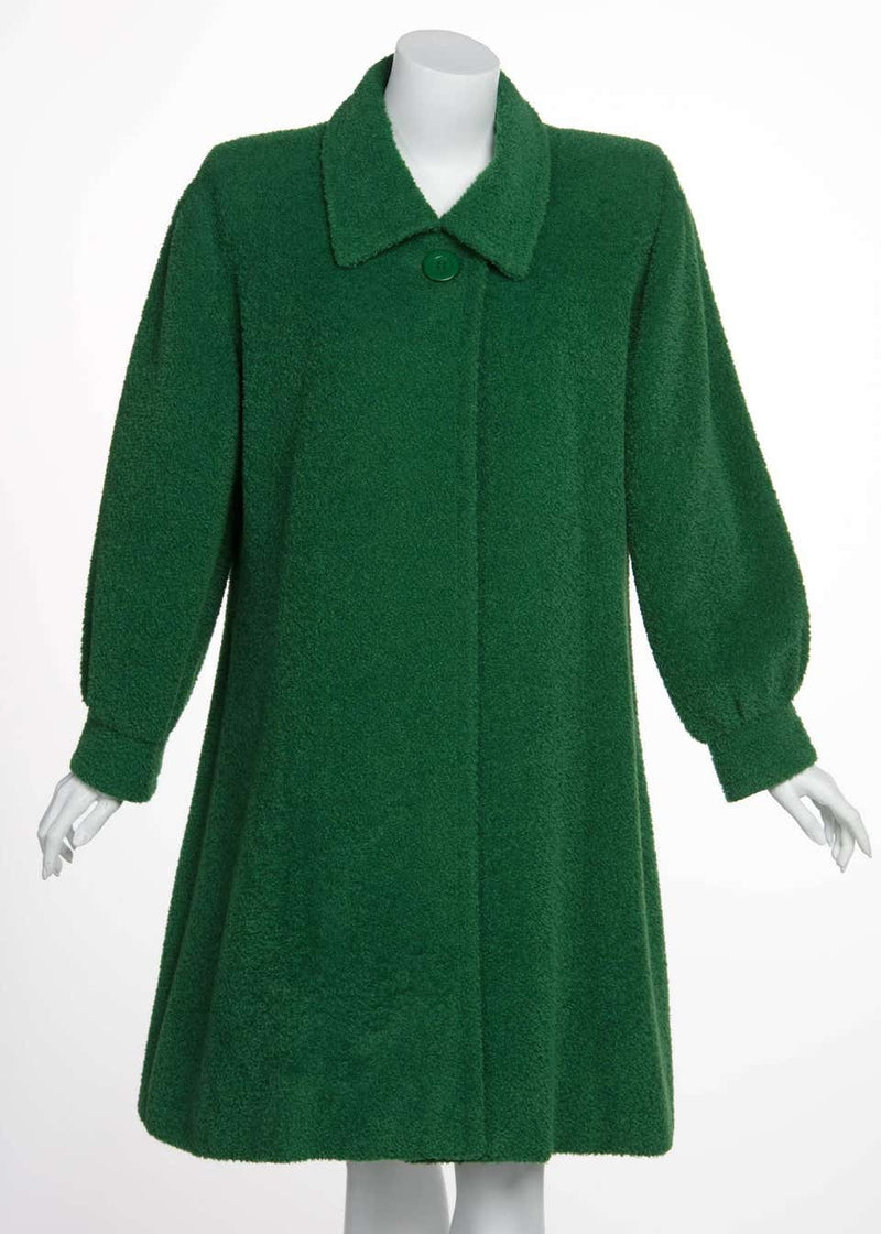 Fall/ Winter Givenchy Haute Couture Green Textured Wool Coat, 1995