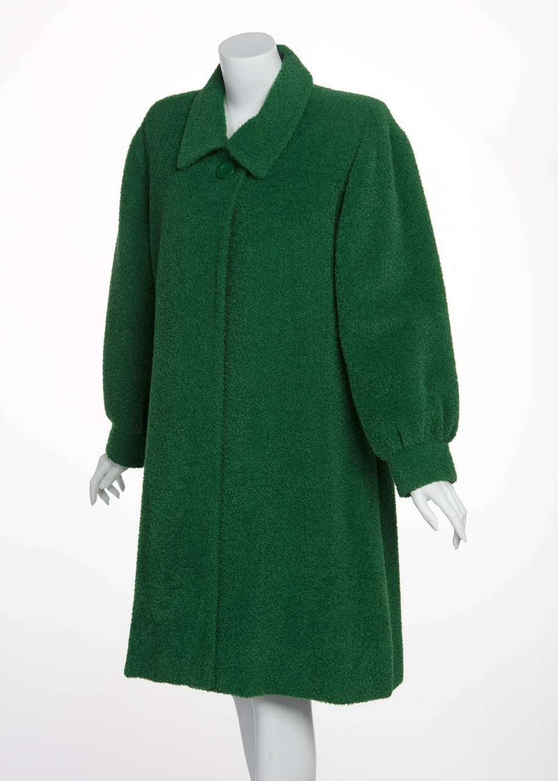 Fall/ Winter Givenchy Haute Couture Green Textured Wool Coat, 1995