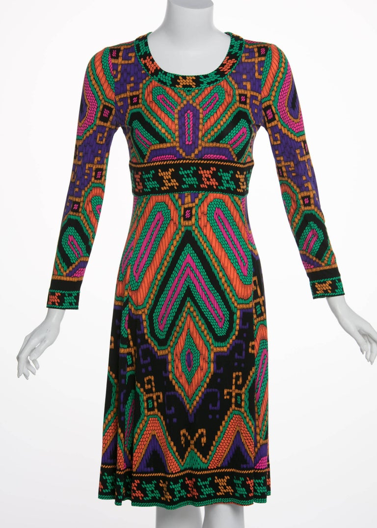 Leonard Paris Silk Jersey Print Dress Documented 1970s