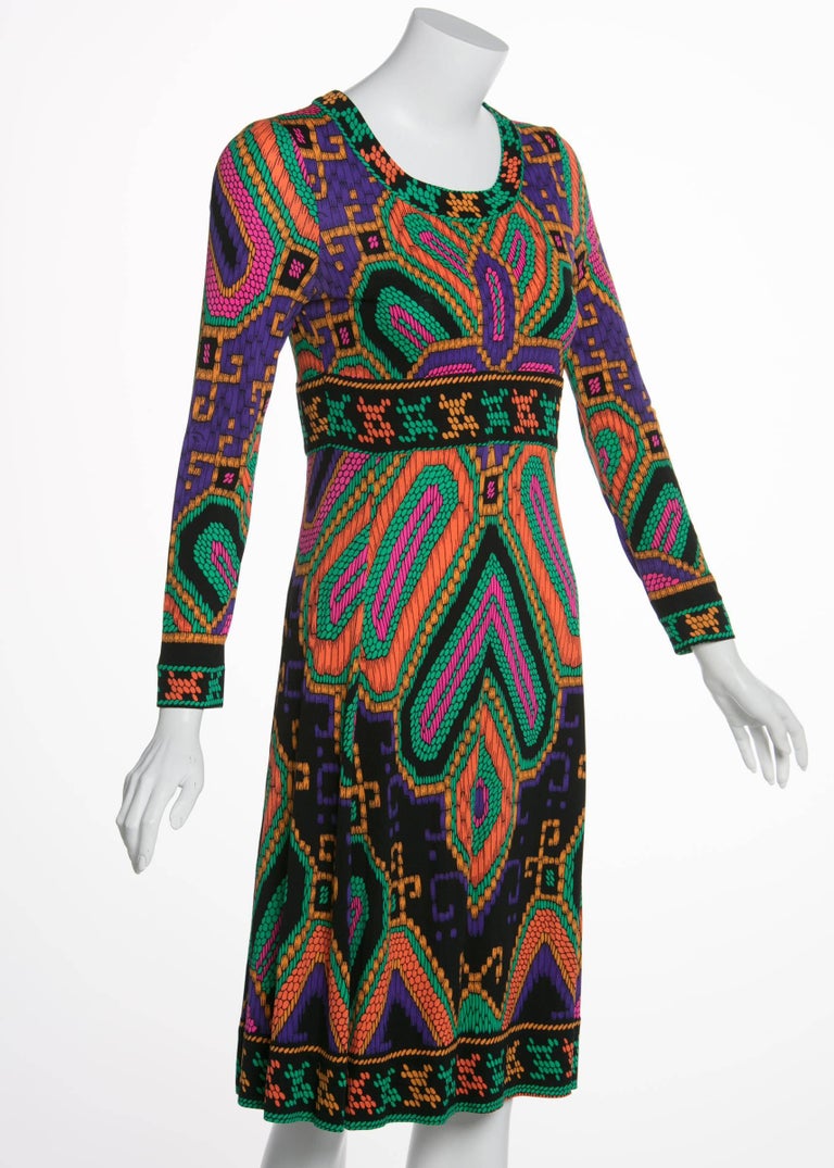 Leonard Paris Silk Jersey Print Dress Documented 1970s