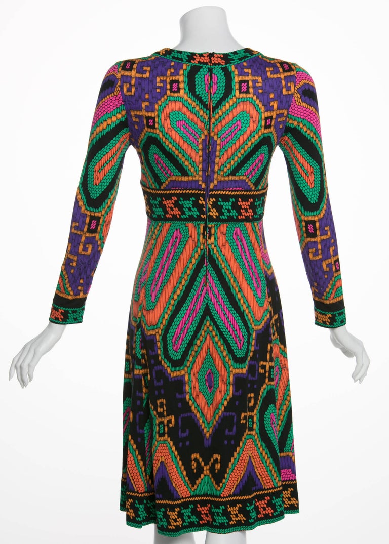 Leonard Paris Silk Jersey Print Dress Documented 1970s