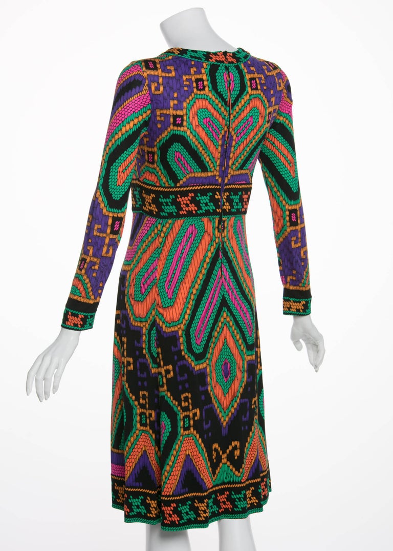 Leonard Paris Silk Jersey Print Dress Documented 1970s