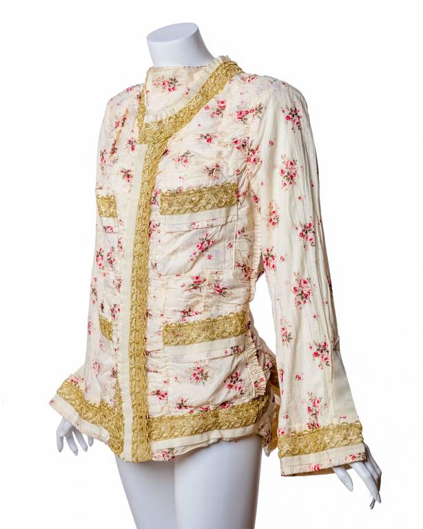 2008 Junya Watanabe Comme des Garcons Liberty Floral Gold Lace Runway Jacket