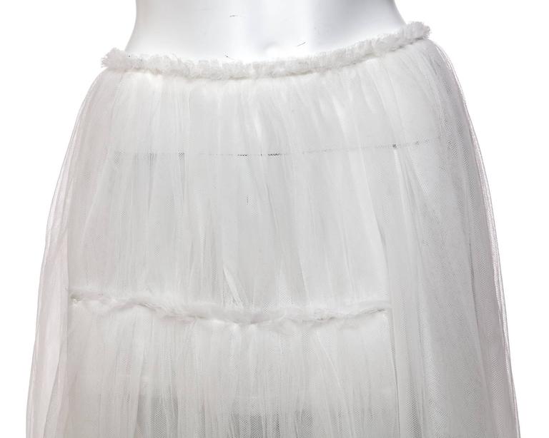2007 Rei Kawakubo Comme des Garçons White Layered Tulle Skirt