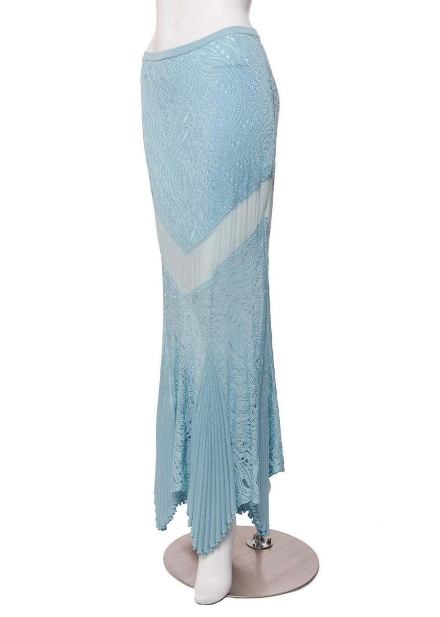 dior mermaid dress Christian Dior by Galliano Powder Blue Knit Lace Silk Inset Mermaid Sk –  Basha Gold