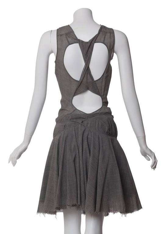 Junya Watanabe Comme des Garçons Sculpted Cutout Plaid Skater Skirt Dress