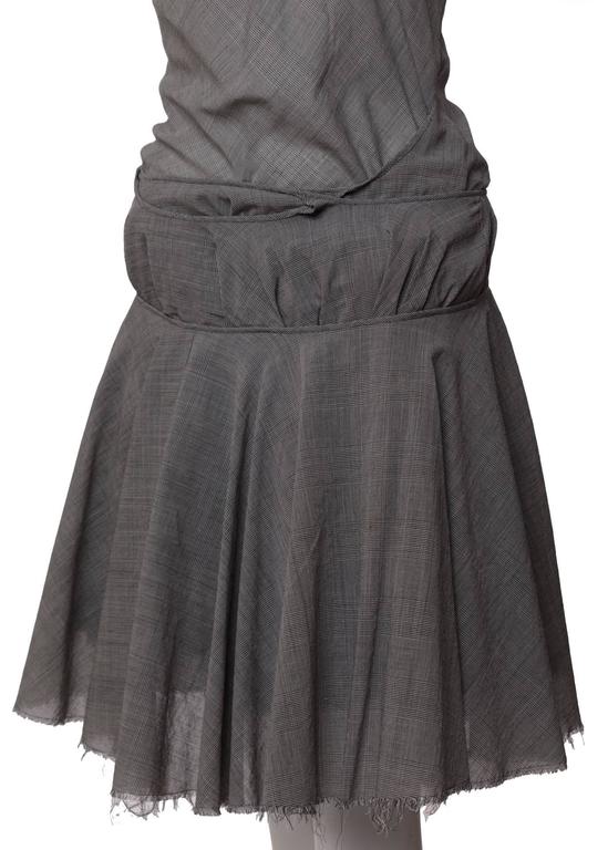 Junya Watanabe Comme des Garçons Sculpted Cutout Plaid Skater Skirt Dress