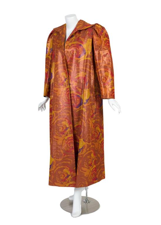 Unlabeled Givenchy Haute Couture Copper Floral Silk Evening Coat