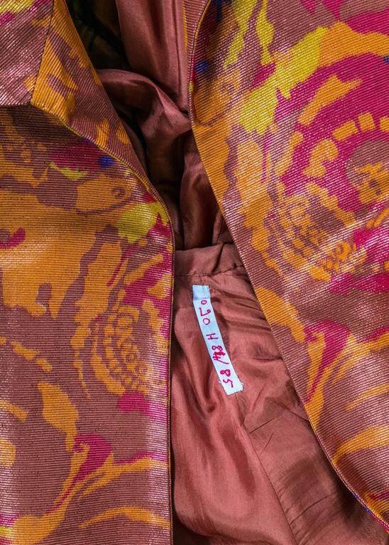 Unlabeled Givenchy Haute Couture Copper Floral Silk Evening Coat