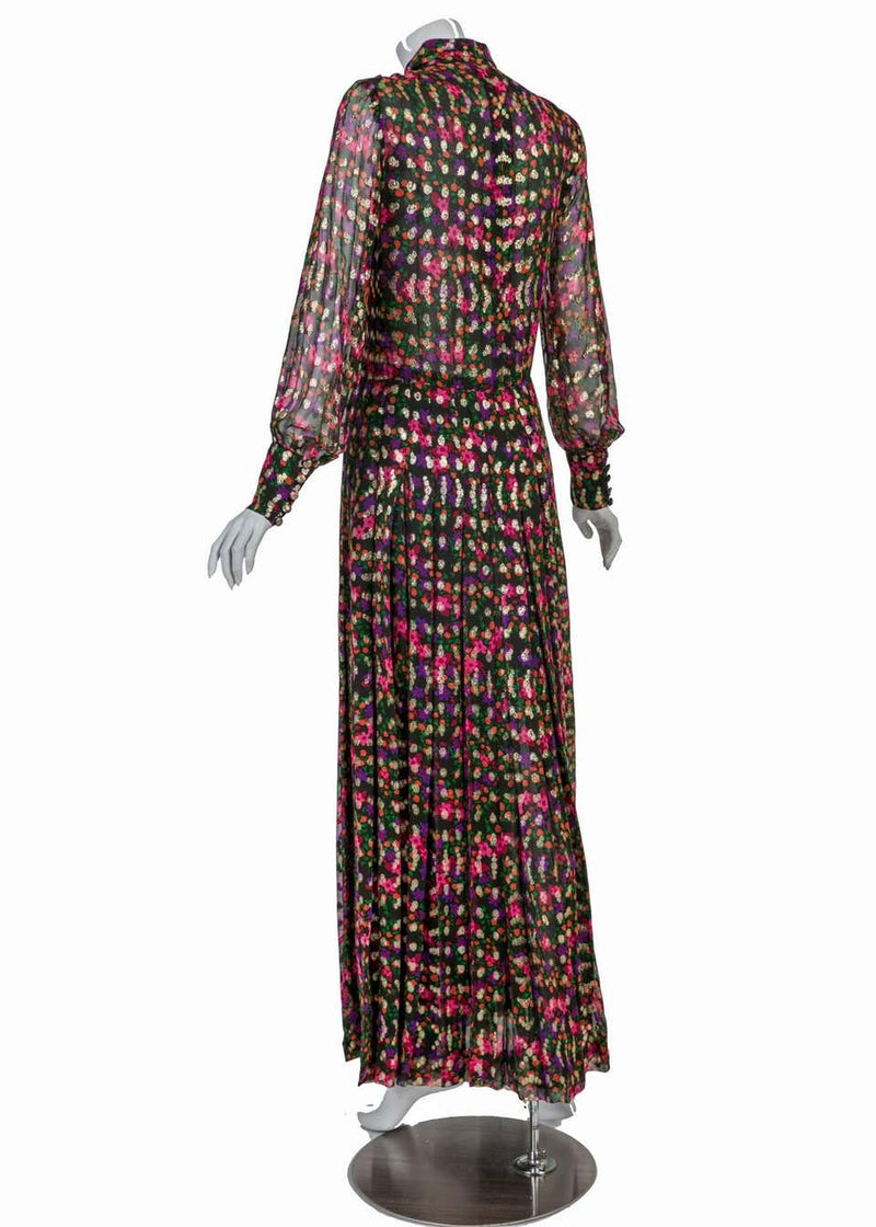 1970s Chanel Haute Couture Vintage Silk Chiffon Dress no 4550