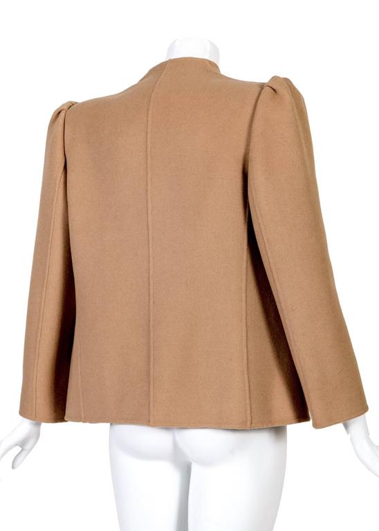 1960s Tiziani Roma By Karl Lagerfeld Tailored Wool/Cashmere Camel Jacket Coat