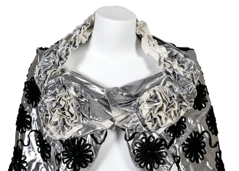 Tao Comme des Garçons Cropped Silver Floral Appliqué  Jacket FW 2008