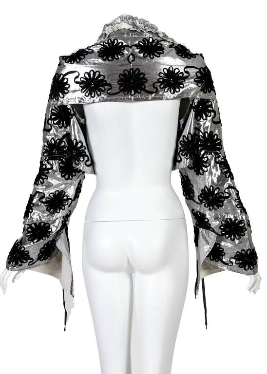 Tao Comme des Garçons Cropped Silver Floral Appliqué  Jacket FW 2008