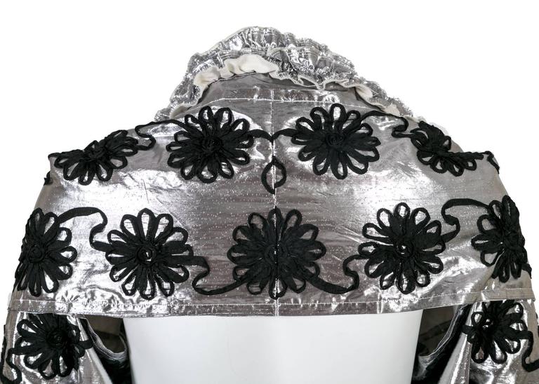 Tao Comme des Garçons Cropped Silver Floral Appliqué  Jacket FW 2008