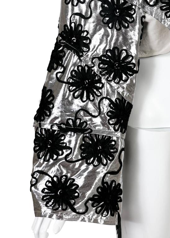 Tao Comme des Garçons Cropped Silver Floral Appliqué  Jacket FW 2008