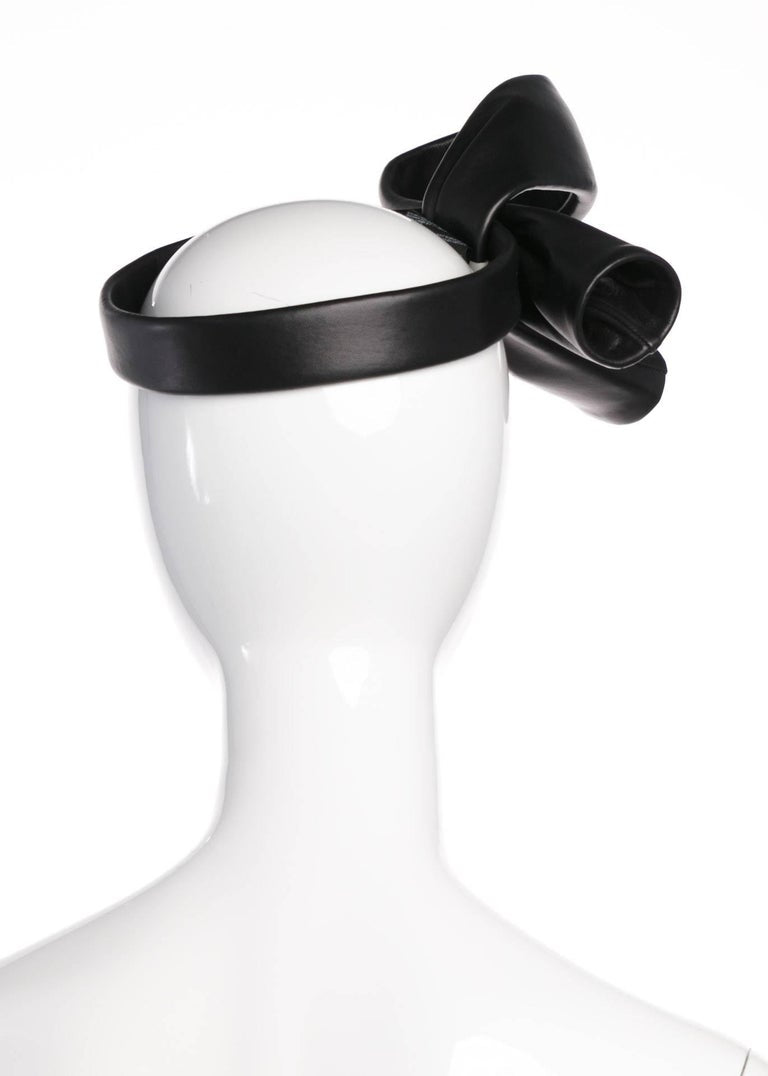 2014 S/S  Balenciaga Black Leather Knot Headband