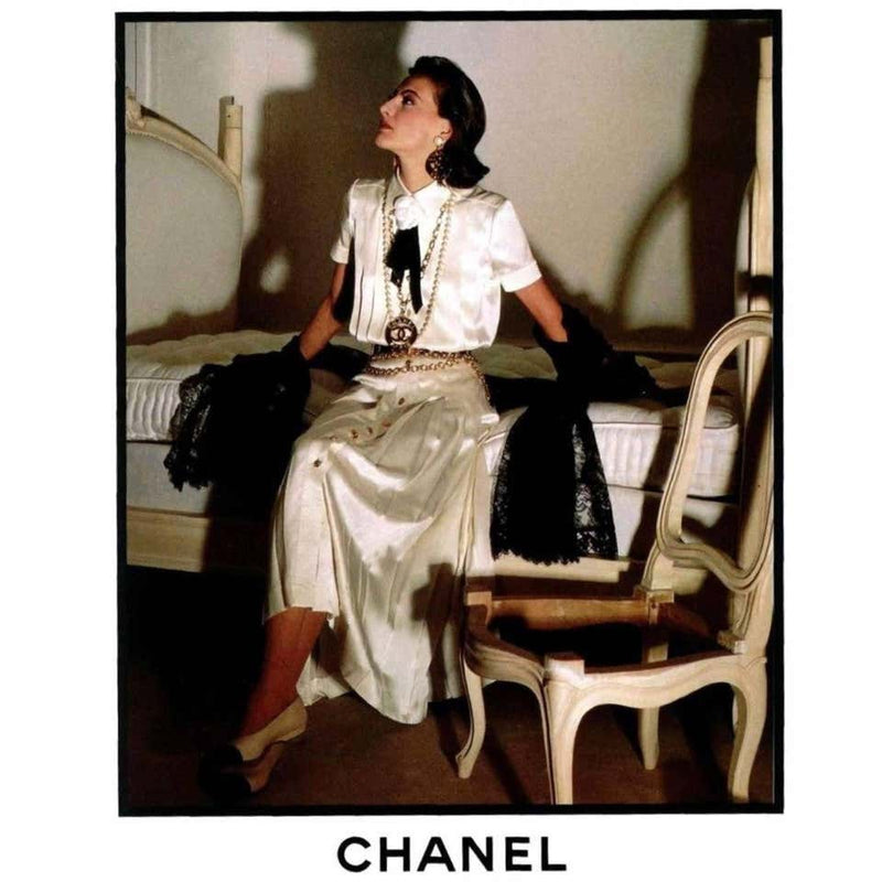 1990s Chanel Creme Silk Knife Pleats Camellia Bow Belted Shirt Dress Documented