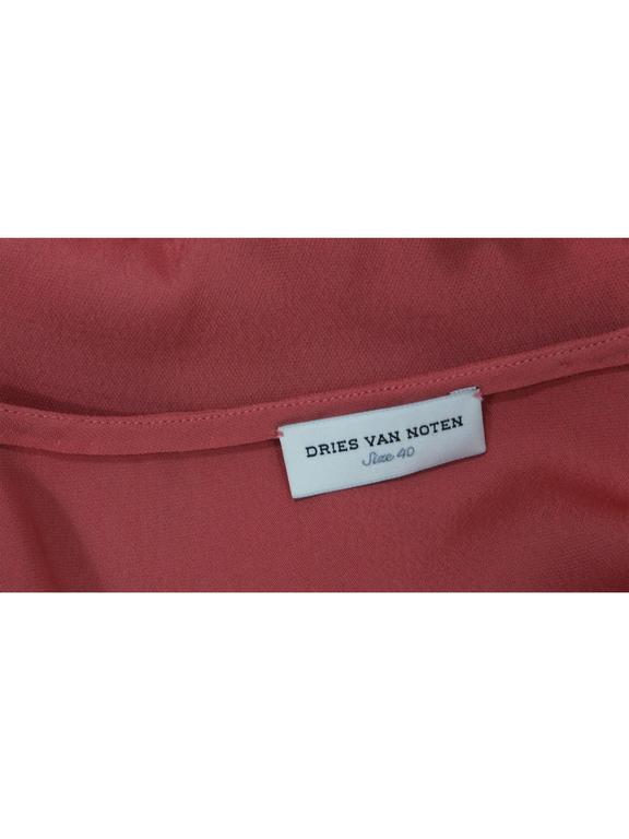 Dries Van Noten Pink Crepe Feather Trim Tunic Top Runway F/W 2013