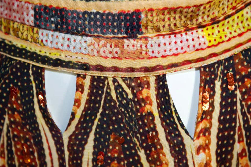 Givenchy Sequin Embellished Cutout Printed Jersey Maxi Skirt Spring 2014