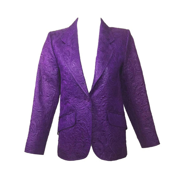 Vintage Saint Laurent Royal Purple Matelassé Jacket