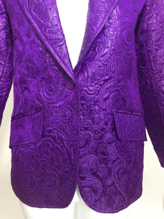 Vintage Saint Laurent Royal Purple Matelassé Jacket