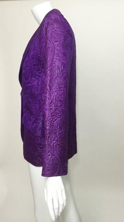 Vintage Saint Laurent Royal Purple Matelassé Jacket