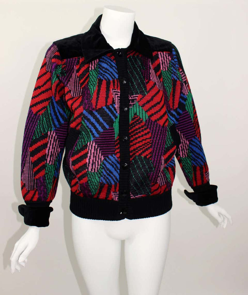 Vintage 1970s Saint Laurent Sweater Jacket YSL