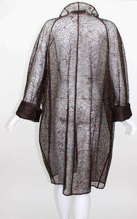Christian Lacroix Sheer Copper Metallic Lace Jacket / Duster