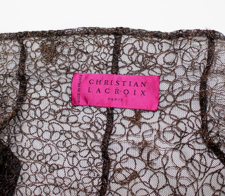 Christian Lacroix Sheer Copper Metallic Lace Jacket / Duster