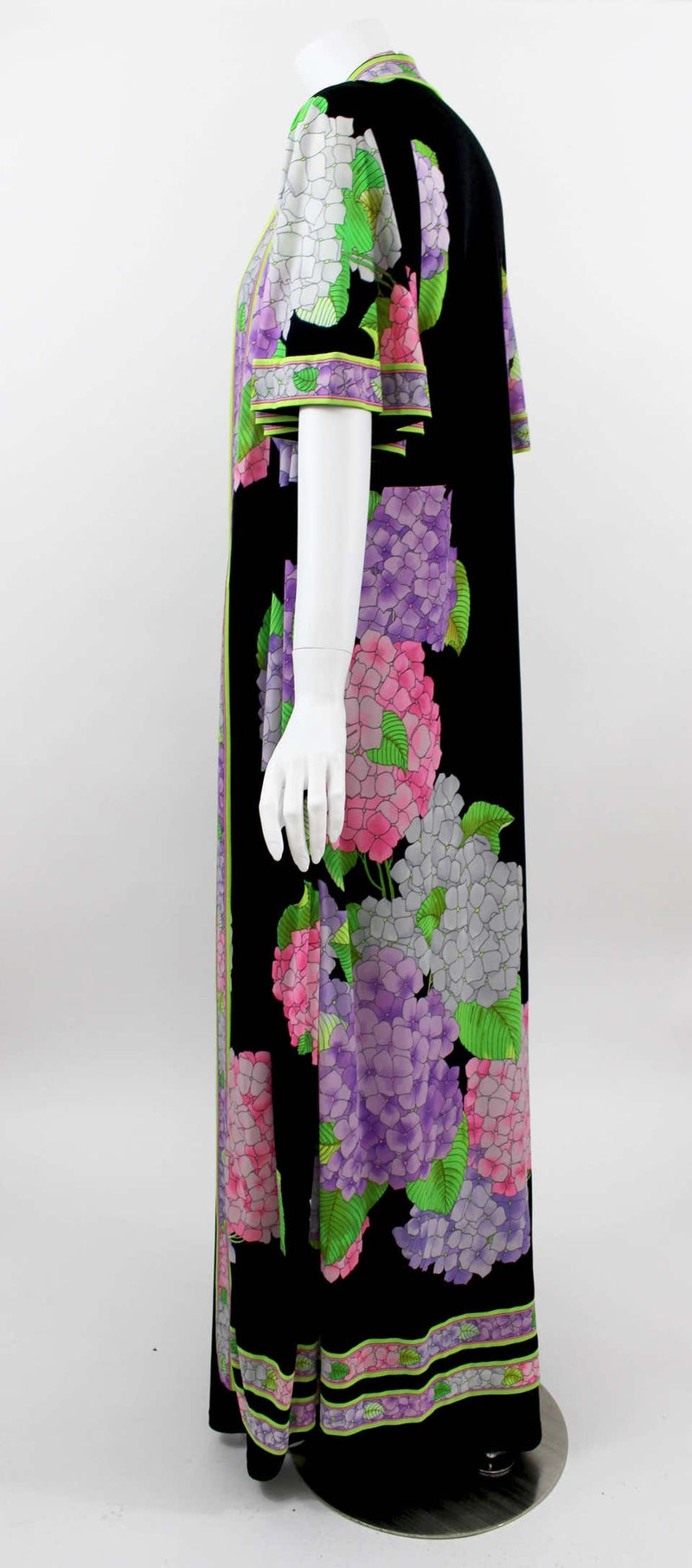 1970s Leonard Paris Caftan & Matching Halter Plunge Back Maxi Dress Vintage